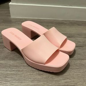 Steve Madden Pink Rubber Block Heels
